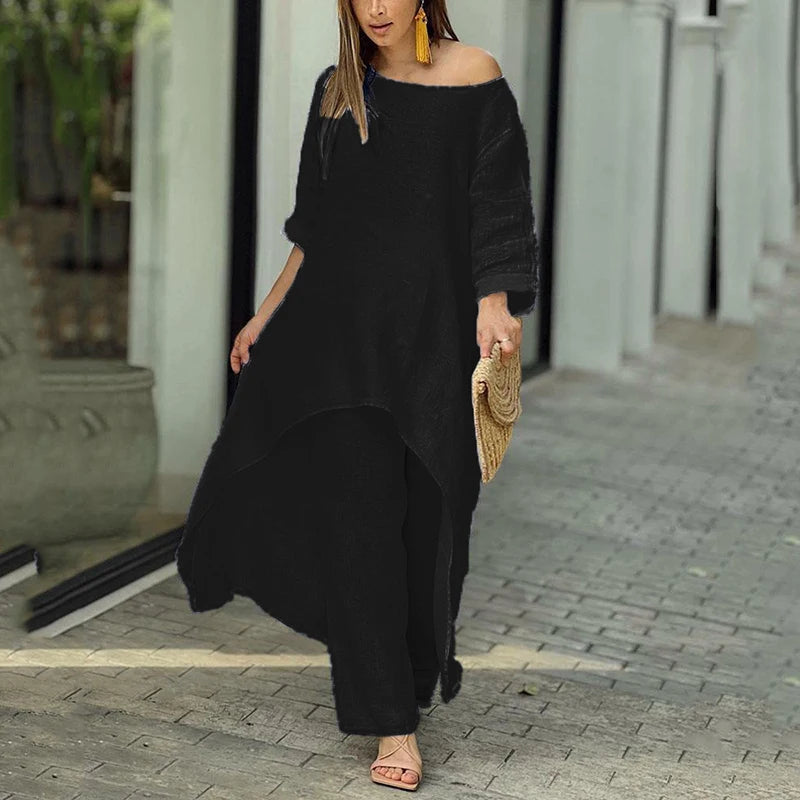 Vibrant Linen Pants Suit