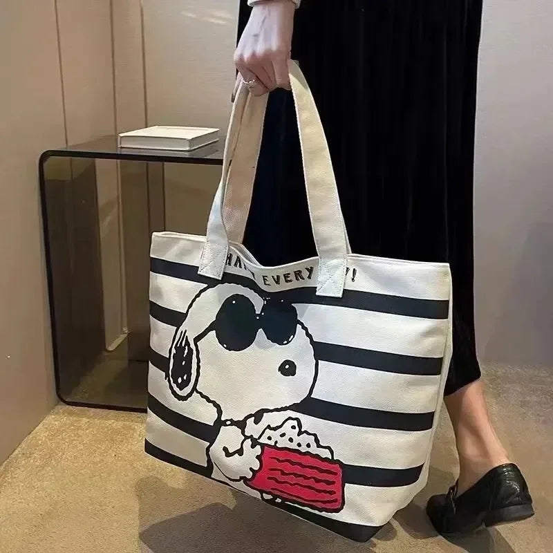 Snoopy Large Canvas Tote