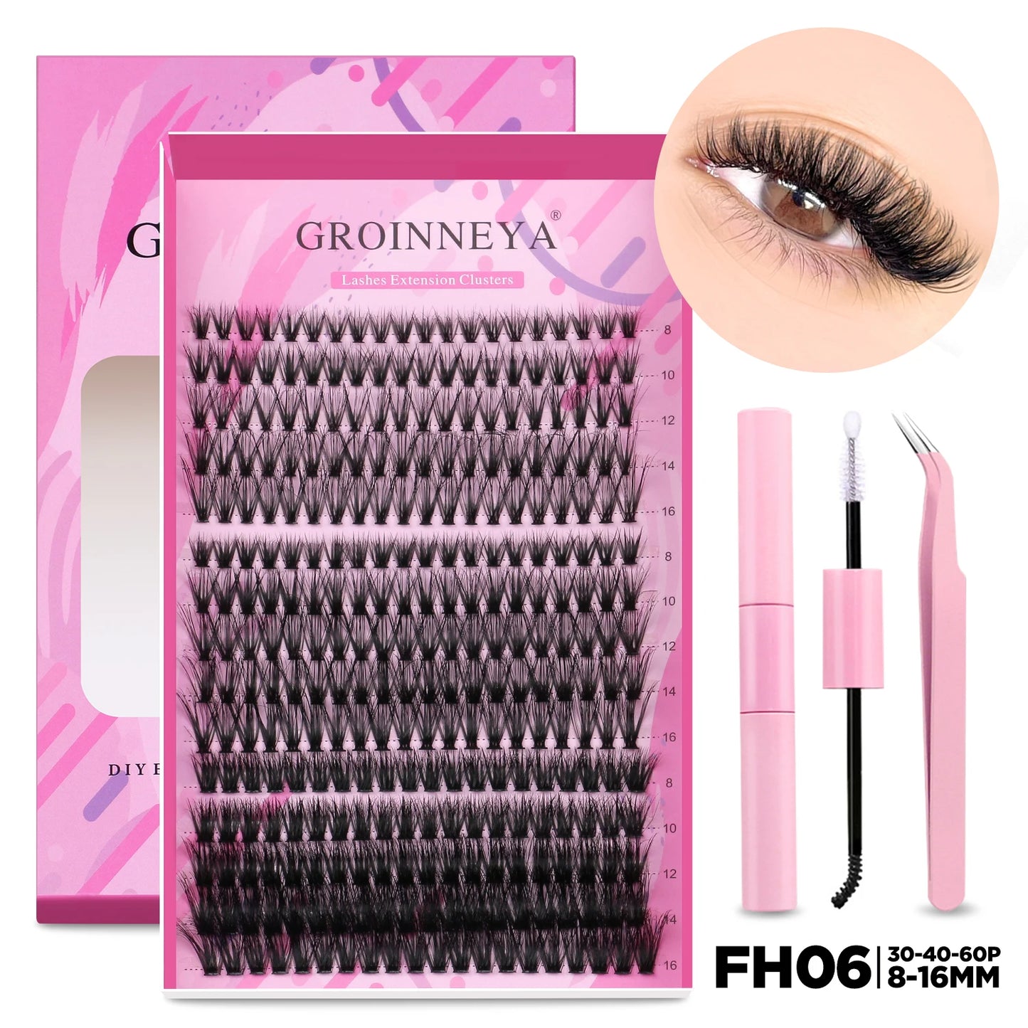 Lash Extension Kit Individual Lashes Cluster Mix Eyelashes