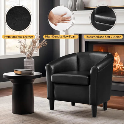 Modern Faux Leather Club Chair