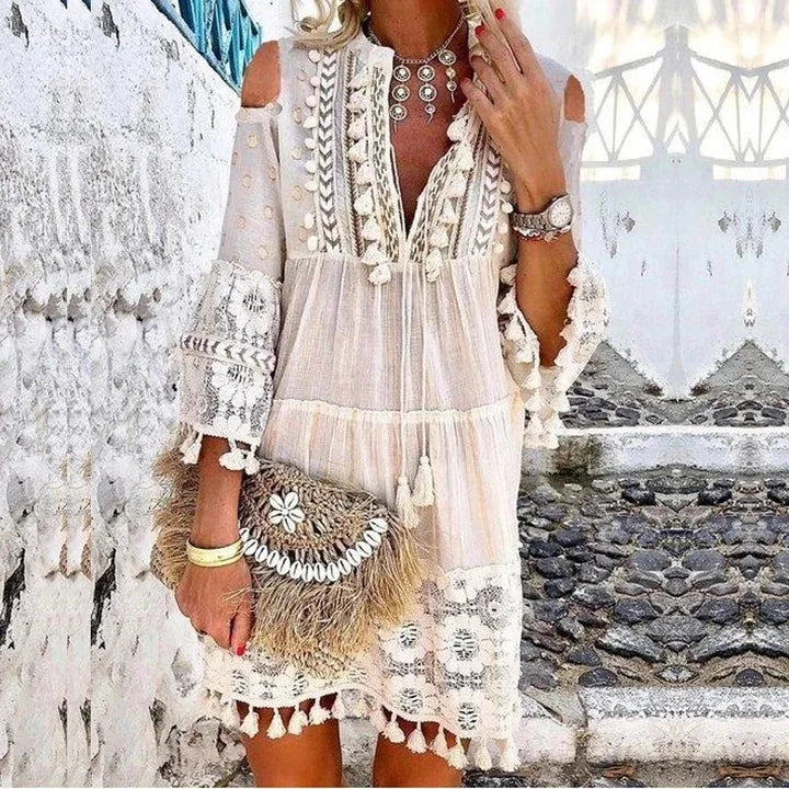 Boho Embroidered Lace Dress