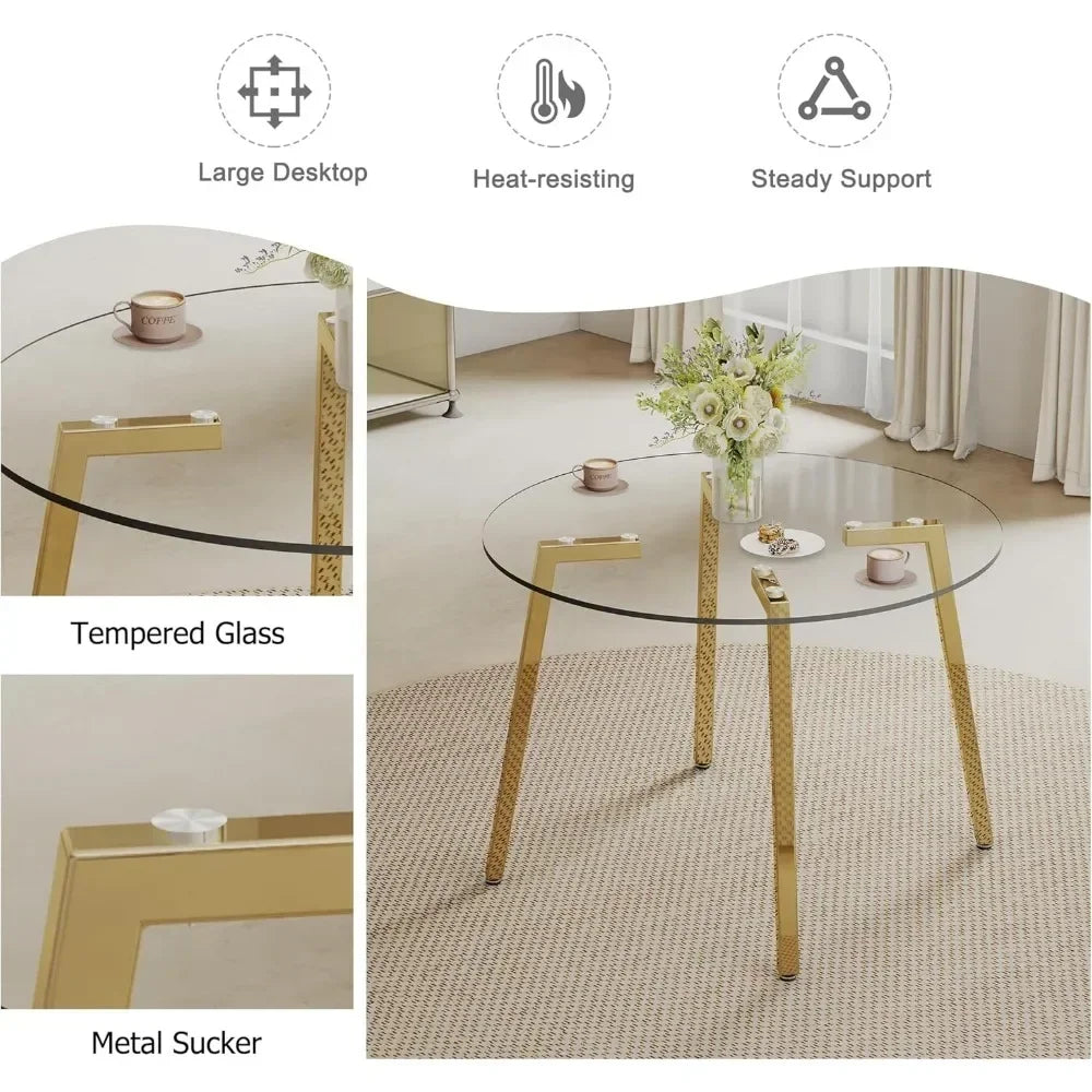 City Chic 42” Round Dining Table Set for 4,