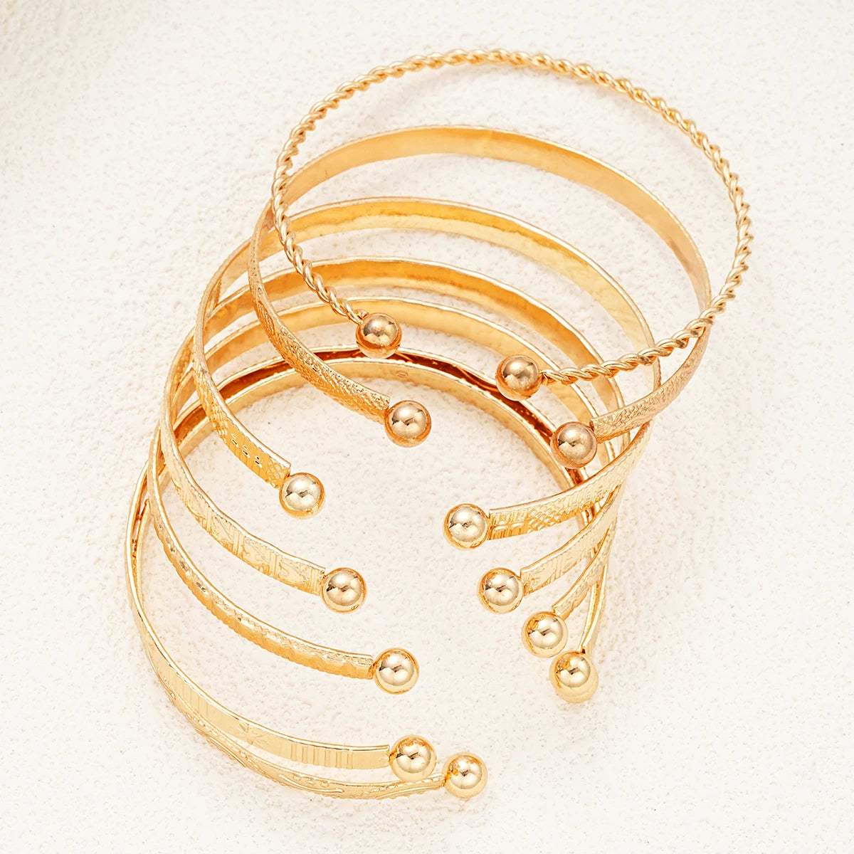 Gold Cuff Bangle Set