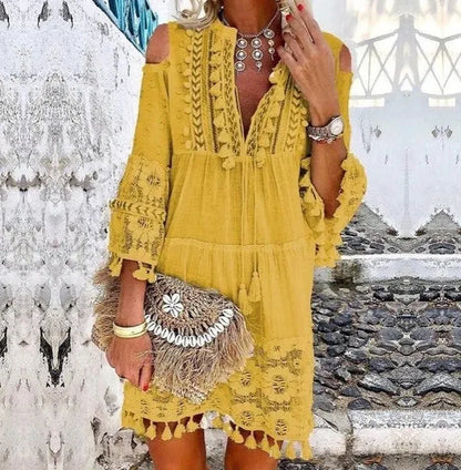 Boho Embroidered Lace Dress