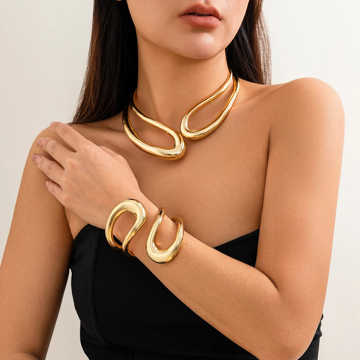 Gold Metal Choker Set