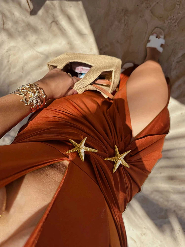 Elegant 2 Piece Starfish Swimsuit with Cover up