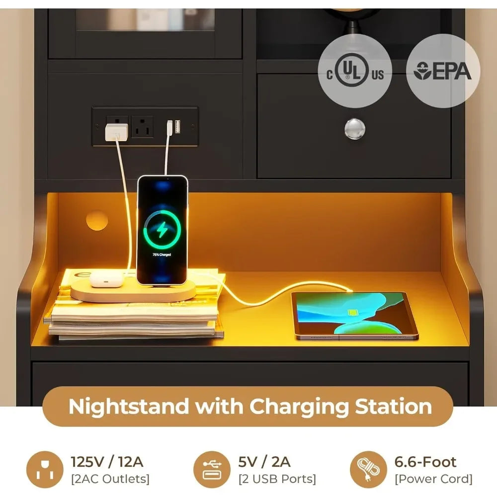 LED Night Stand with Charging Station