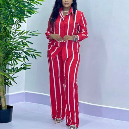 Casual Button Down Pants Set