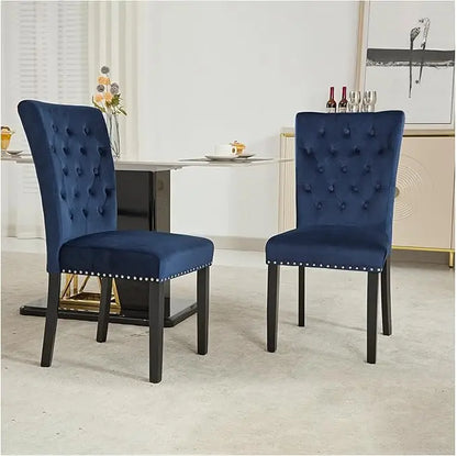 Indigo Blue Velvet Dining Chairs Set of 2