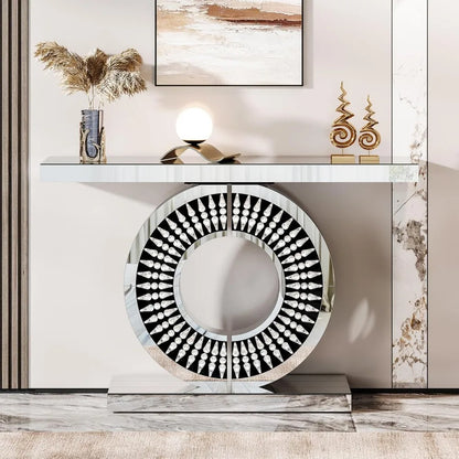 Entryway Table with Sparkling Crystal Inlays