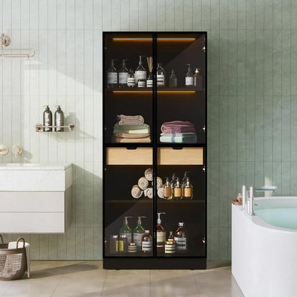 Curio Display Cabinet with Glass Doors