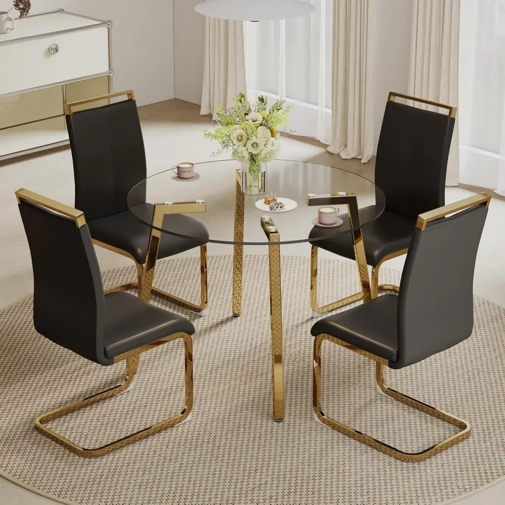 City Chic 42” Round Dining Table Set for 4,