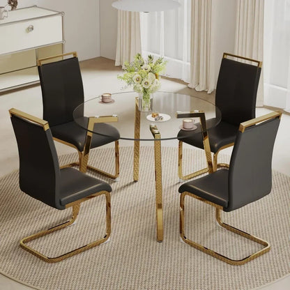 City Chic 42” Round Dining Table Set for 4,