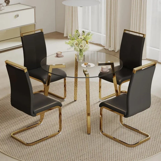 City Chic 42” Round Dining Table Set for 4,